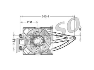 DER09018 (DENSO) Вентилятор основного радіатораFiat Panda 03-12 Fiat Panda 11-