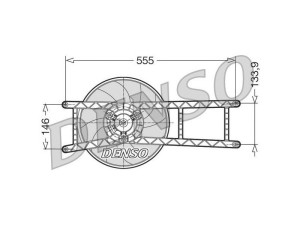 DER09017 (DENSO) Вентилятор основного радіатораFiat Panda 03-12 Fiat Panda 11-