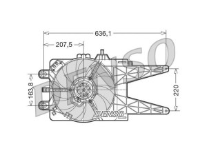 DER09015 (DENSO) Вентилятор основного радіатораFiat Punto 00-03 Fiat Punto 03-10