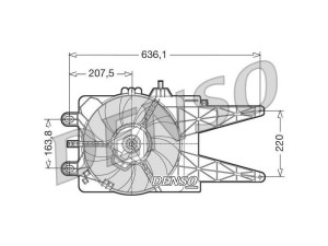 DER09014 (DENSO) Вентилятор основного радіатораFiat Punto 00-03 Fiat Punto 03-10