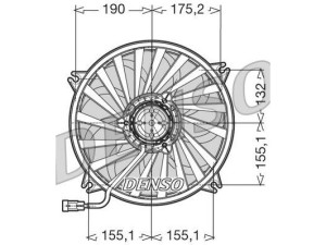 DER07005 (DENSO) Вентилятор основного радиатораFiat Ulysse 94-02 Fiat Ulysse 02-10 Citroen C5 08-19