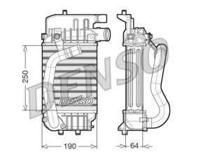 DIT50004 (DENSO) Радіатор інтеркулераToyota Yaris 05-12