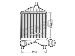 DIT09101 (DENSO) Радіатор інтеркулераFiat Idea 03-12 Fiat Punto 03-10 Lancia Ypsilon 03-11