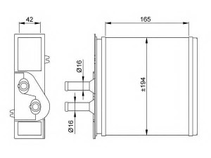 53204 (NRF) Радіатор пічкиFiat Barchetta 95-05 Fiat Punto 00-03