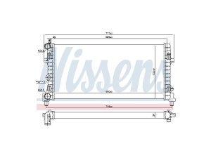 640012 (NISSENS) Радіатор основнийVW Polo 09-18 Audi A1 10-18 Skoda Fabia II 07-14