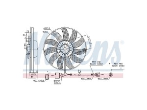 85763 (NISSENS) Вентилятор основного радіатора D360VW Golf VI 09-14 Audi A3 03-12 Skoda Octavia A5 04-13