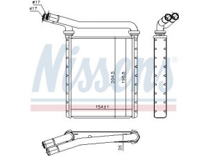 707090 (NISSENS) Радіатор пічкиToyota Corolla 07-13 Mitsubishi Outlander 15-21 Lexus CT 200h 10-22