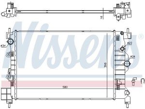 61697 (NISSENS) Радіатор основнийOpel Mokka 12-19 Chevrolet Trax 13-16 Chevrolet Aveo 12-17