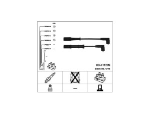 4746 (NGK) Провід високої напруги комплектFord Ka 08-16 Fiat Doblo 00-09 Lancia Ypsilon 03-11