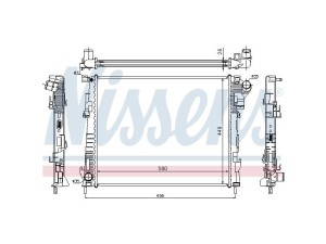 63122 (NISSENS) Радіатор основнийRenault Trafic 00-14 Nissan Primastar 02-14 Opel Vivaro 01-14