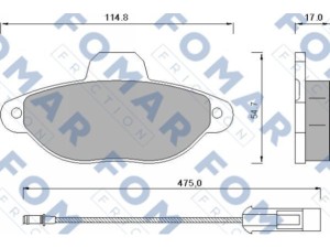 582881 (FOMAR) Колодки гальмівні дискові передніFiat Seicento 98-10 Fiat Panda 03-12 Fiat Punto 03-10