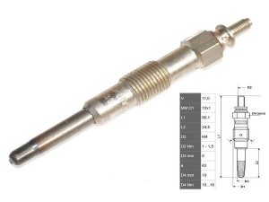 FT82727 (FAST) Свічка розжарюванняPeugeot 106 91-03 Citroen Saxo 96-04 Citroen Xsara 97-00