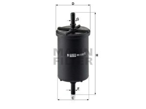 WK6002 (MANN-FILTER) Фільтр паливнийRenault Megane III 09-16 Nissan Navara 05-15 Citroen DS4 10-15