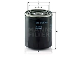 WP928/80 (MANN-FILTER) Фільтр маслянийToyota Land Cruiser Prado 120 03-09 Ford Ranger 00-06 Mazda B-Series 98-06