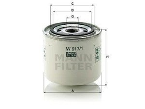 W917/1 (MANN-FILTER) Фільтр маслянийVolvo 480 86-95