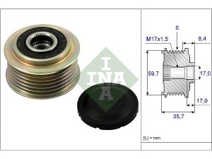 535022510 (INA) Шків демпферний генератораMazda CX-7 06-12 Mazda 6 02-07 Mazda 3 03-09