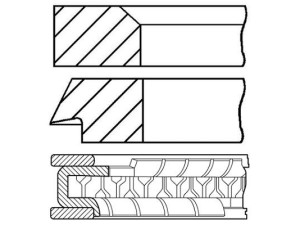 08-207600-00 (GOETZE) Кільця поршневіFiat Tempra 90-97 Fiat Croma 86-96 Lancia Dedra 89-99