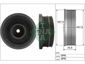 544 0082 10 (INA) Шків колінвалаBMW X3 E83 04-10 BMW 5 E60-61 03-10 BMW 1 E81-88 04-11