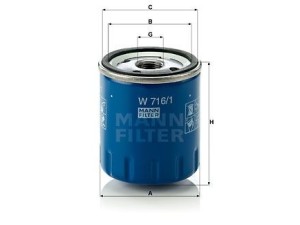 W716/1 (MANN-FILTER) Фільтр маслянийPeugeot 307 01-11 Citroen C4 04-11 Suzuki Grand Vitara 98-05