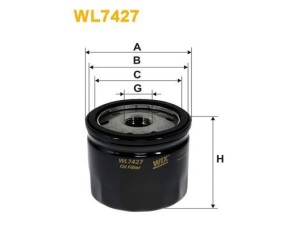 WL7427 (WIX FILTERS) Фільтр маслянийRenault Megane III 09-16 Fiat 500X 15- Nissan Qashqai 07-14