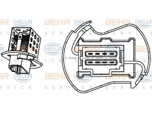 9ML 351 332-251 (HELLA) Резистор пічкиRenault Master II 97-10 Nissan Interstar 01-10 Opel Movano A 98-10