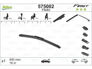 575002 (VALEO) Щетка стеклоочистителя бескаркасная 400 ммRenault Megane III 09-16 SEAT Leon 12-20 Ford Focus II 04-11