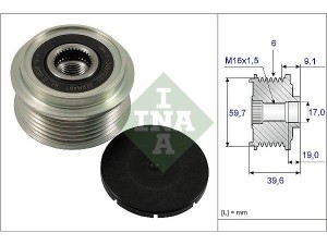 535006510 (INA) Шків демпферний генератораOpel Combo C 01-11 Opel Astra H 04-14 Opel Zafira B 05-12