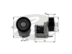 T38439 (GATES) Натягувач ременя полікліновогоVW Passat B7 10-15 Audi A3 03-12 Skoda Octavia A5 04-13