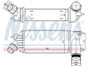 96467 (NISSENS) Радіатор інтеркулераToyota ProAce 13-16 Fiat Scudo 07-16 Peugeot Expert 07-16