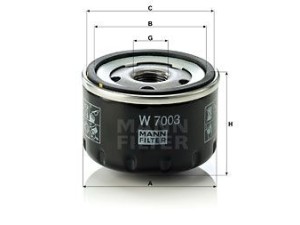 W7003 (MANN-FILTER) Фільтр маслянийFiat Doblo 00-09 Alfa Romeo 156 97-07 Lancia Thesis 02-09