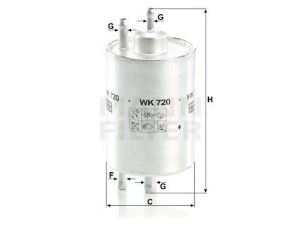 WK720 (MANN-FILTER) Фільтр паливнийMercedes-Benz CLC 08-11 Mercedes-Benz G-Class W463 90-18 Chrysler Crossfire 03-07