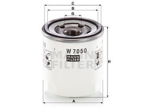 W7050 (MANN-FILTER) Фильтр масляныйFord Transit 06-14 Peugeot Boxer 06-14 Citroen Jumper 06-14