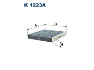 K1223A (FILTRON) Фільтр салону вугільнийOpel Astra J 10-15 Chevrolet Cruze 09-17 Cadillac SRX 09-16