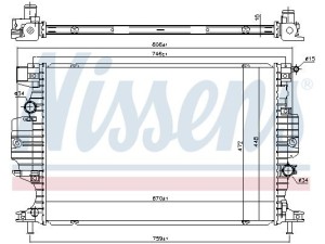 620152 (NISSENS) Радіатор основнийFord Galaxy 06-15 Ford Mondeo V 13-20 Ford Fusion 13-20