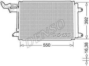 DCN32032 (DENSO) Радіатор кондиціонераVW Caddy III 04-15 Audi A3 03-12 Skoda Octavia A5 04-13