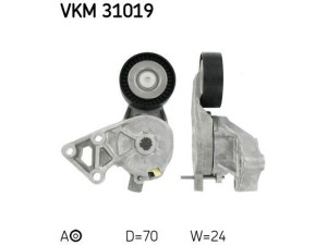 VKM 31019 (SKF) Натягувач ременя поліклінового в зборі на кронштейніVW Transporter T5 03-15 Audi A3 96-03 Skoda Octavia Tour 96-10