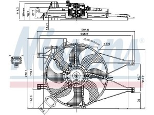 85434 (NISSENS) Вентилятор основного радиатора в сбореFiat Palio 96-20