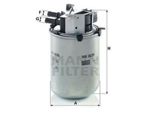 WK9039 (MANN-FILTER) Фильтр топливныйNissan Qashqai 07-14