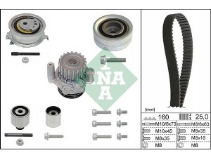 530 0550 32 (INA) Комплект ГРМ ремінь 4 ролики помпаVW Passat B7 10-15 Audi A6 11-18 Skoda Octavia A5 04-13