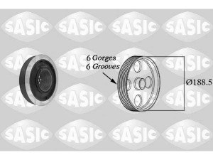 9001805 (SASIC) Шків колінвалаVW Touareg 02-10 Audi A8 02-10 Audi A4 04-08