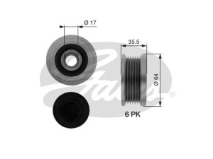 OAP7073 (GATES) Шків демпферний генератораHyundai Tucson 04-09 Hyundai i-30 07-12 Kia Sportage 04-10