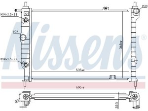 63061 (NISSENS) Радіатор основнийOpel Astra G 98-05