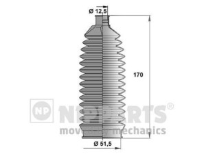 N2844010 (NIPPARTS) Пильовик рульової рейкиHonda Civic 5D 05-12 Honda Civic 4D 05-12