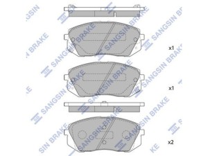 SP1196 (Hi-Q) Колодки гальмівні дискові передніKia Sportage 10-15 Kia Optima 15-20 Kia Optima 10-16