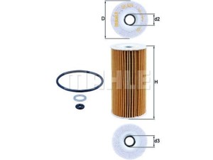 OX 424D (MAHLE) Фільтр масляний вставкаHyundai Elantra HD 06-11 Hyundai i-30 07-12 Kia Rio 06-11