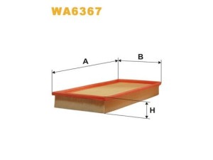 WA6367 (WIX FILTERS) Фільтр повітрянийMitsubishi Space Star 98-12 Mitsubishi Carisma 95-04 Volvo V40 96-04