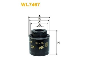 WL7467 (WIX FILTERS) Фильтр масляныйVW Golf VI 09-14 Audi A3 03-12 Skoda Octavia A5 04-13