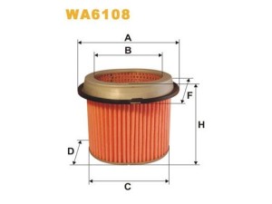 WA6108 (WIX FILTERS) Фільтр повітрянийHyundai Sonata EF 98-04 Hyundai H-1 97-04 Kia Joice 99-03