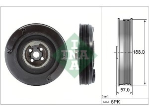 544 0002 10 (INA) Шкив коленвалаVW Crafter 06-16 Ford Galaxy 94-06 Volvo S80 98-05