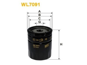 WL7091 (WIX FILTERS) Фільтр маслянийFiat Doblo 00-09 Citroen Jumpy 95-07 Lancia Lybra 99-05